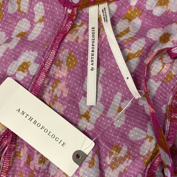 Anthropologie Sheer Floral Print Mini Dress Size S - Picture 8 of 10